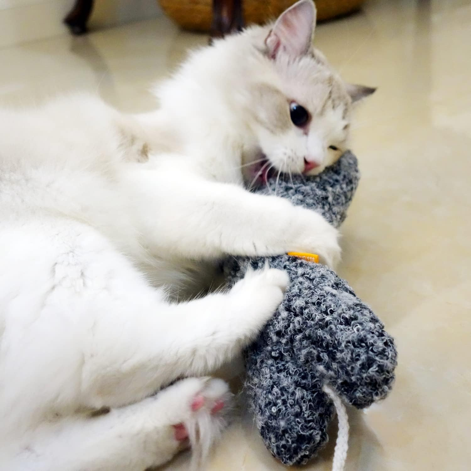 Ttcat Catnip Silvervine Matatabi Pillow for Cats & Kittens,Cat Toy for Indoor Cats, Large Size Cat Pillow (Grey)&hellip; - Grey image number 2