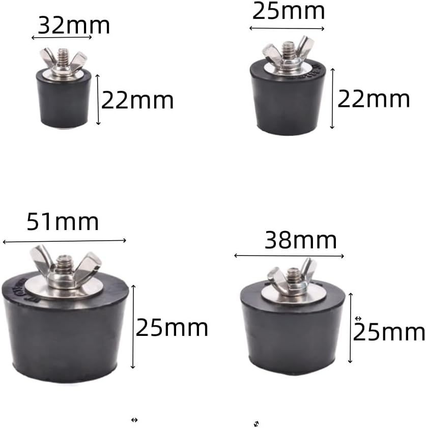 4 Size Pool Winterizing Plugs,Pool Return Line Plugs,Pool Winterizing Plug Pool,Rubber Hole Stoppers,Plug for Inground for Inground Pool above Ground Pool(25Mm+32Mm+38Mm+51Mm) image number 2