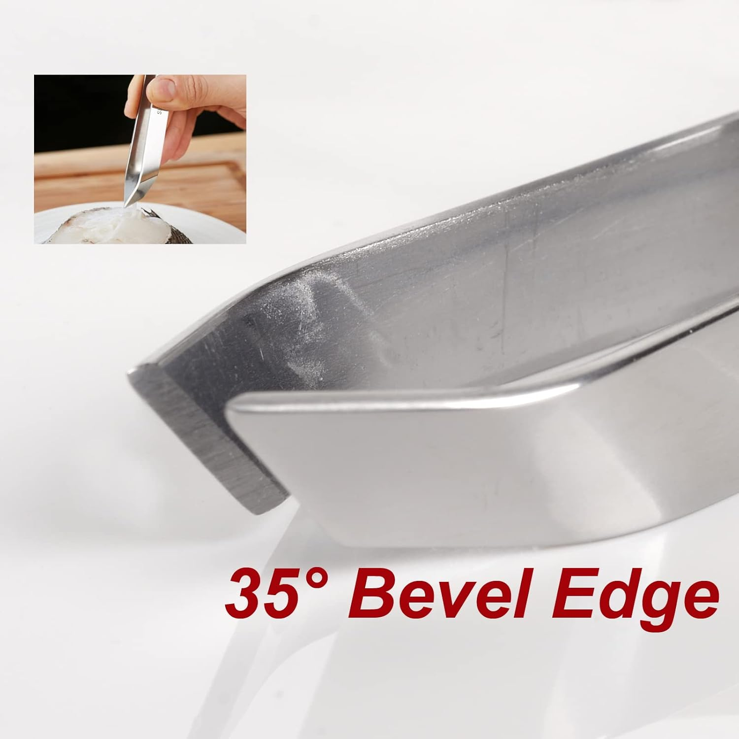 Fish Bone Tweezers Pin Japanese Global Set, 2 Pcs,Stainless Steel, Pliers Curved Non-Slip Grip Remover Slant Tongs Bones Tweezer Kitchen Tool Flat Cooking Fishbone Home Restaurant Puller Pick-Up Craft image number 4