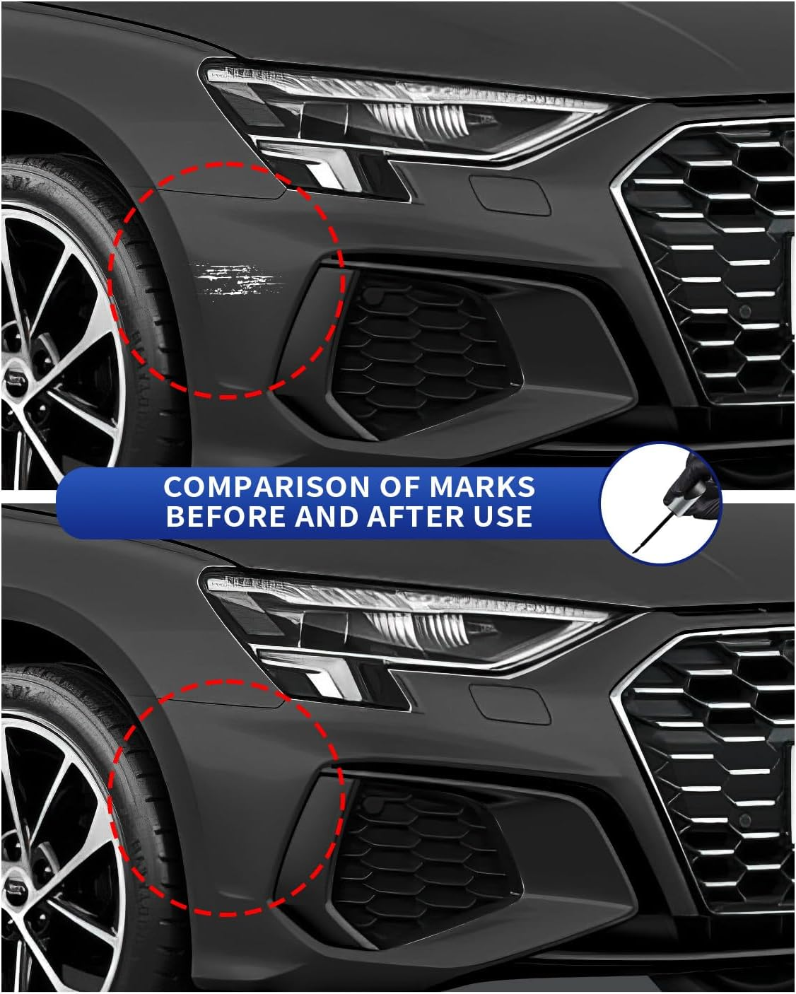 LZ7S/6Y Daytona Gray Pearl Touch up Paint Compatible with Audi Exact Match Chips and Nicks Touch Up image number 3