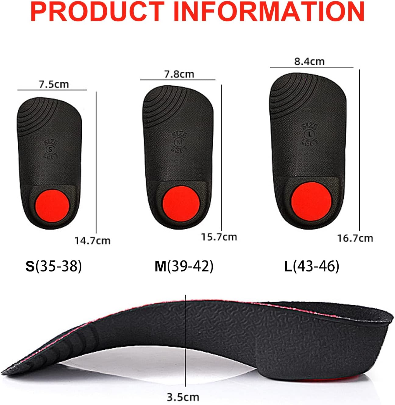 Plantar Fasciitis Orthotic Shoe Insoles - High Arch Support Inserts for Dispersal Heel Pressure and Pain Relief, Designed for Plantar Fasciitis Relief Say for Men and Women (L（43-46）) image number 2