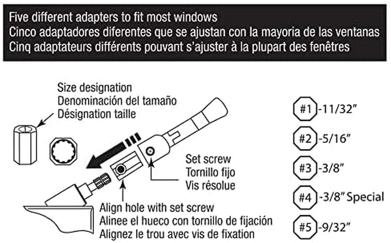 Prime-Line Products H 3892 Operator Tee Handle, 1-1/8 In. X 2-3/8 In., Diecast, White, Universal Spline Adaptors (2-Pack) - Satin Bronze image number 2
