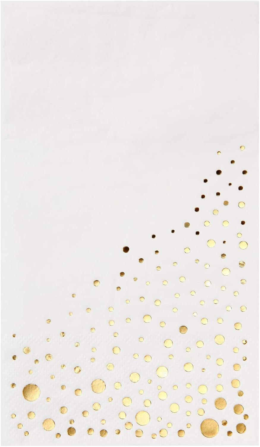 Stylish Gold Dinner Napkins, 100 White and Gold Napkins, 7.5 X 4.25 Inch Christmas Dinner Napkins, Disposable Holiday Napkins, Gold Napkins for Party, Gold Party Napkins, Paper Dinner Napkins image number 5