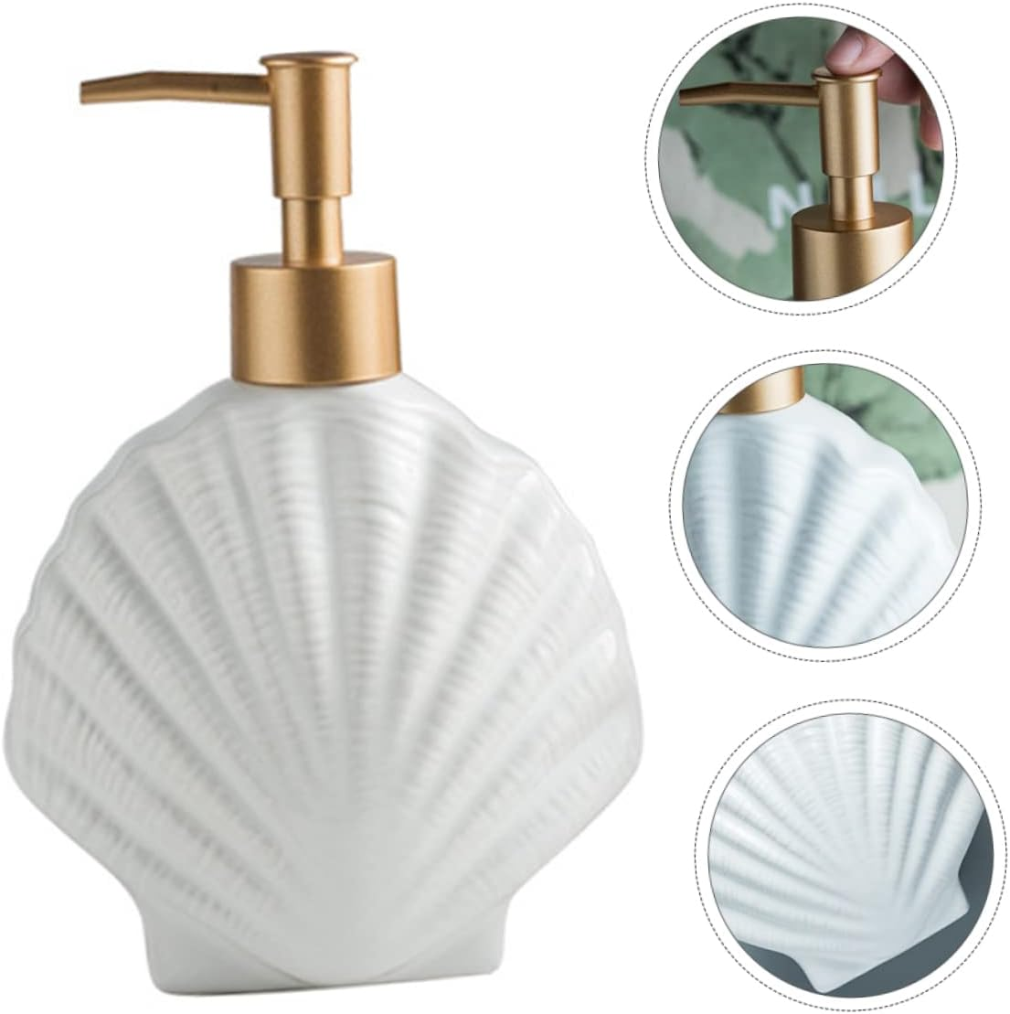 FELTECHELECTR Ceramic Bathroom Dispensing Bottle Hand Soap Pump Slim Compact Dispenser image number 6