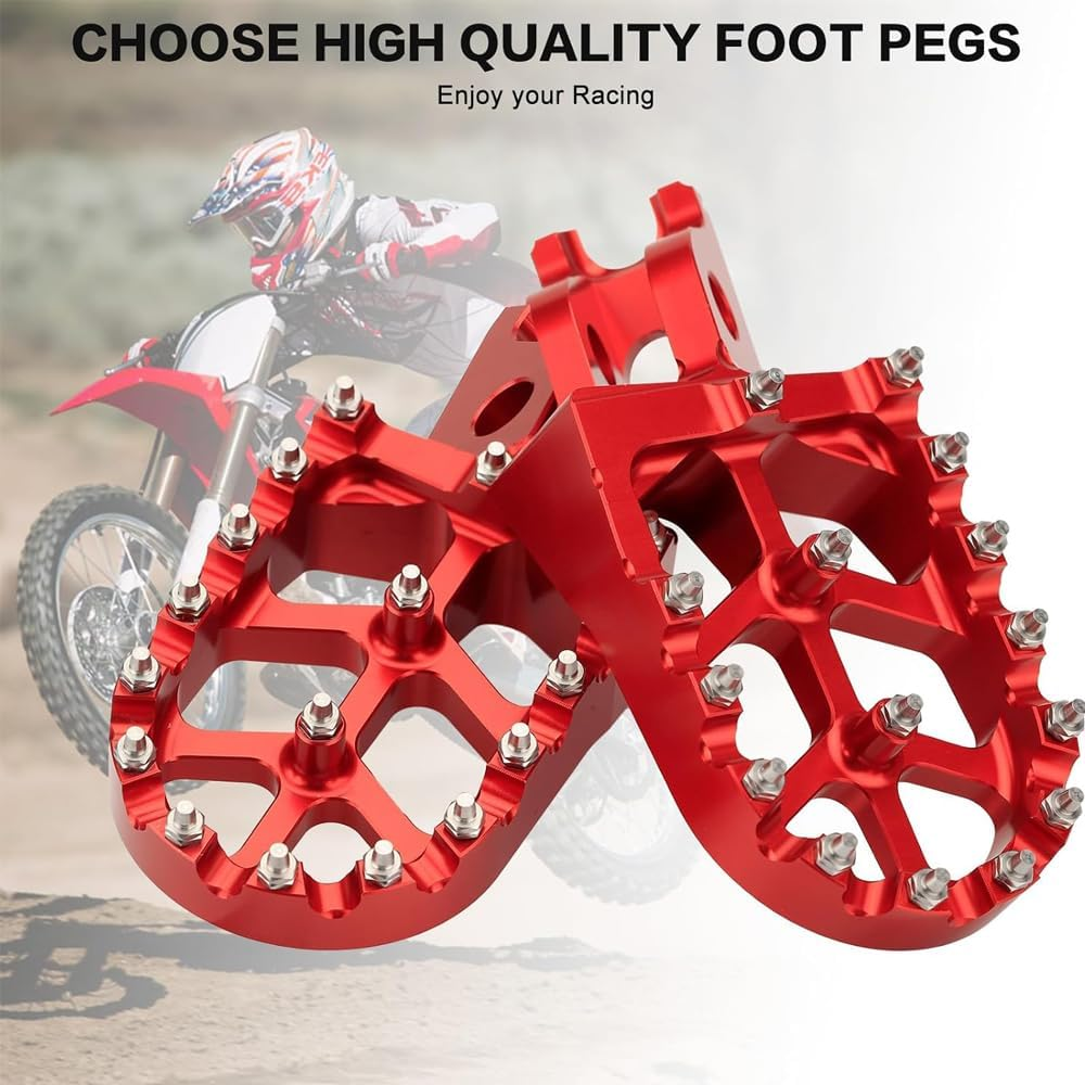 Dirt Bike Foot Pegs,Aluminum Cnc,Wide Footpegs for CRF300L CRF150R CRF250R CRF450R CRF250L CRF250X CRF450X CRF450RL CR125 CR250 Mini Bike Pit Bike Foot Pedals Rests,Performance Dirt Bike Parts image number 6