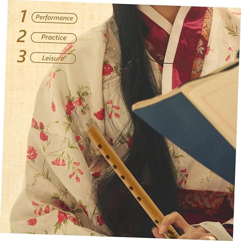 1Pcs Lightweight Chinese Bamboo Vertical Flute Clarinet - Traditional Musical Instrument for Beginners, Suitable for Concerts, Practice & Leisure with Melodious Sound image number 6