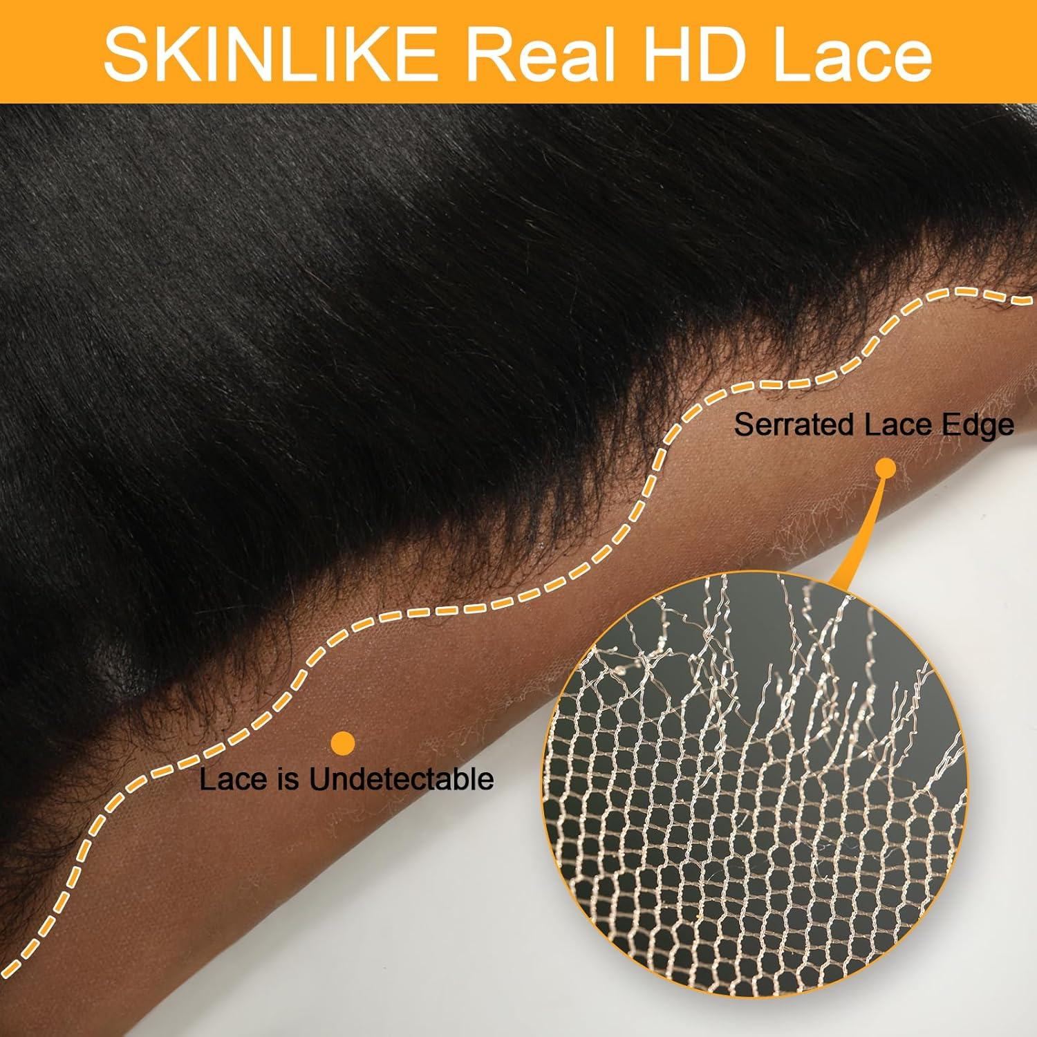 BEEOS Deep Wave 13X6 SKINLIKE Real HD Lace Frontal, Vivid Pre-Plucked Hairline Bleached Knots 0.10Mm Ultra-Thin Invisible HD Lace Human Hair Frontal 12 Inch image number 3
