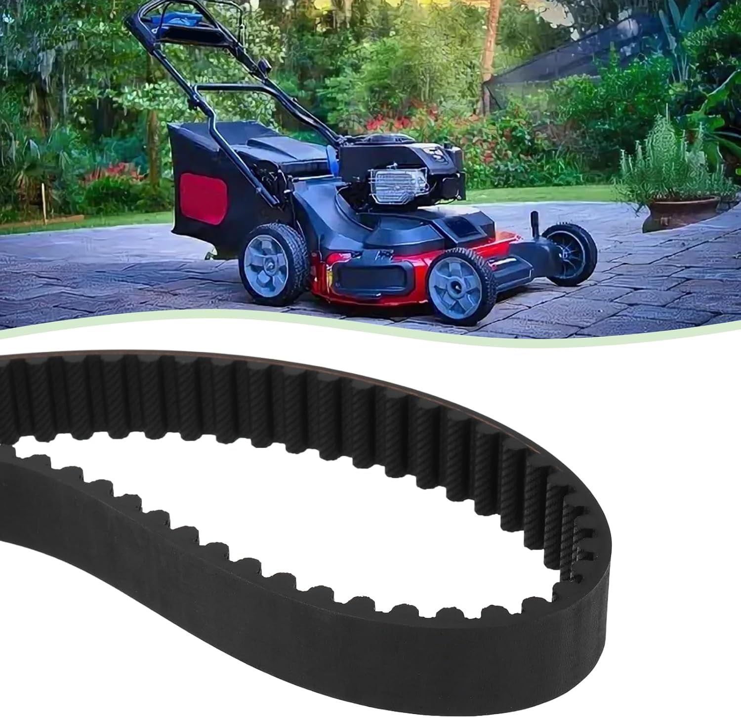 Ecsing 1Pc Lawn Mower Deck Timing Belt Tractor Belt Replacement 120-3335 1203335 265-610 Compatible with Toro Time Master with 30" Deck 20978 21199 44X3/4 Inch Black image number 4