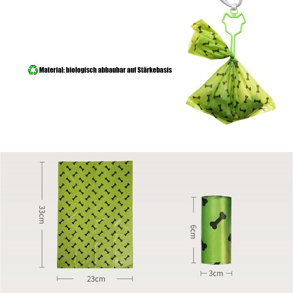 1 X Dispenser for Dog Waste Bags, Dispenser, 1 Roll of Dog Waste Bags, Dog Poop Waste Bag Dispenser with Zip with Carabiner Hook, Waste Bag Dispenser for Dogs, Outdoor Walks, Accessories image number 6