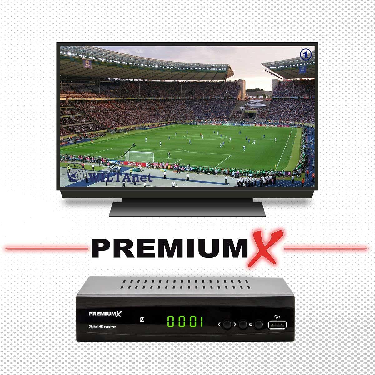 Premiumx Satellite Receiver HD 521 FTA Digital SAT TV Receiver DVB-S2 Fullhd HDMI SCART 2X USB Multimedia Player 12V External Power Supply image number 5