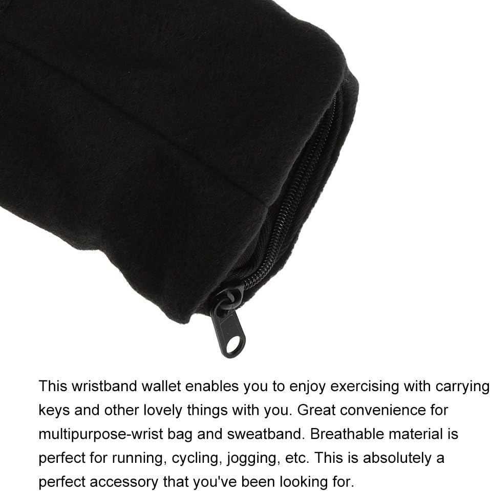 Wristband Wallet, Sports Thick Waterproof Sweatband with Zipper Pocket for Running Walking and Cycling to Hold Cash Card Keys and Id'S, Wrist Band Pouch image number 1
