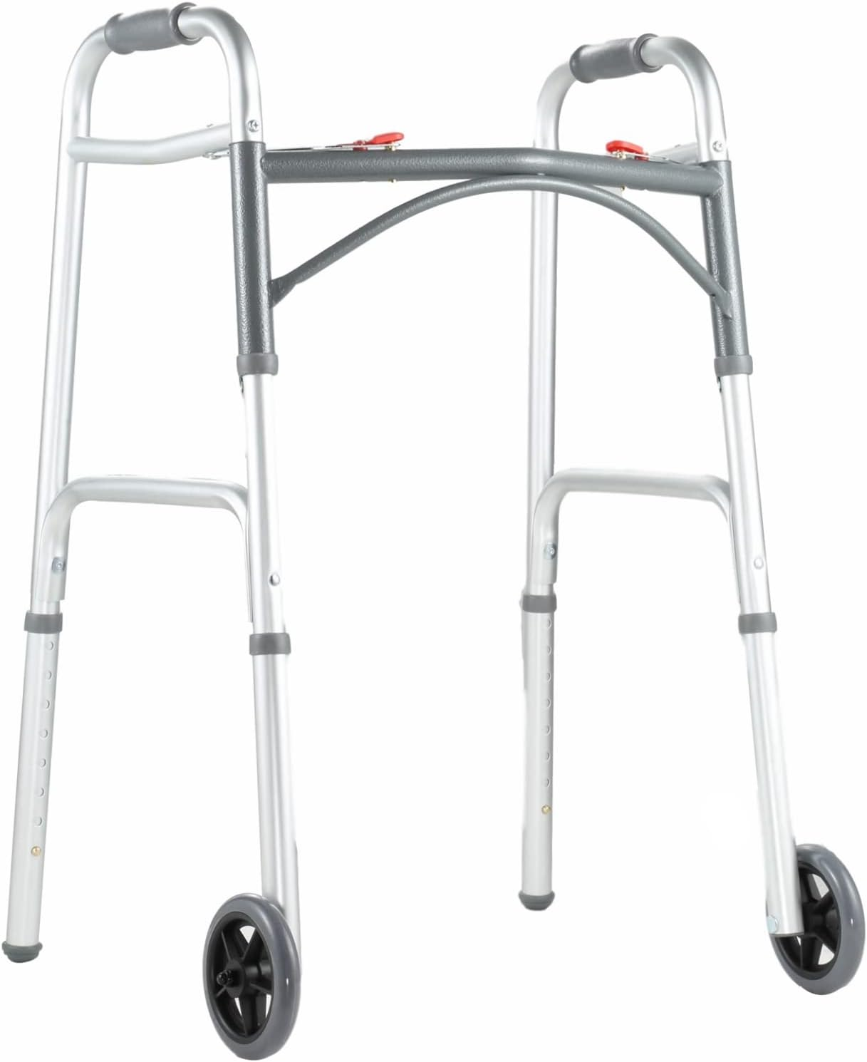 Walker Wheels 1 Pair, Replacement Rollator Accessories, Rubber Wheel Universal Design with 8 Adjustment Holes(2 Pack)