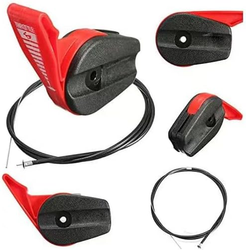 Lawn Mower Throttle Control Lever Handle Switches with 165CM Cable, Mechanical Switch, Hinge Lever, Manual, Red image number 2