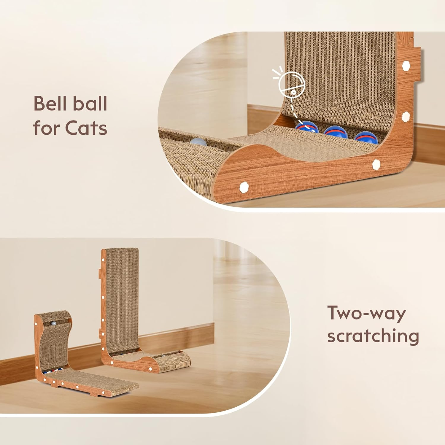 Cat Scratch Board, Vertical Wear-Resistant Non Shavings Cat Nest Integrated Scratch Resistant image number 5