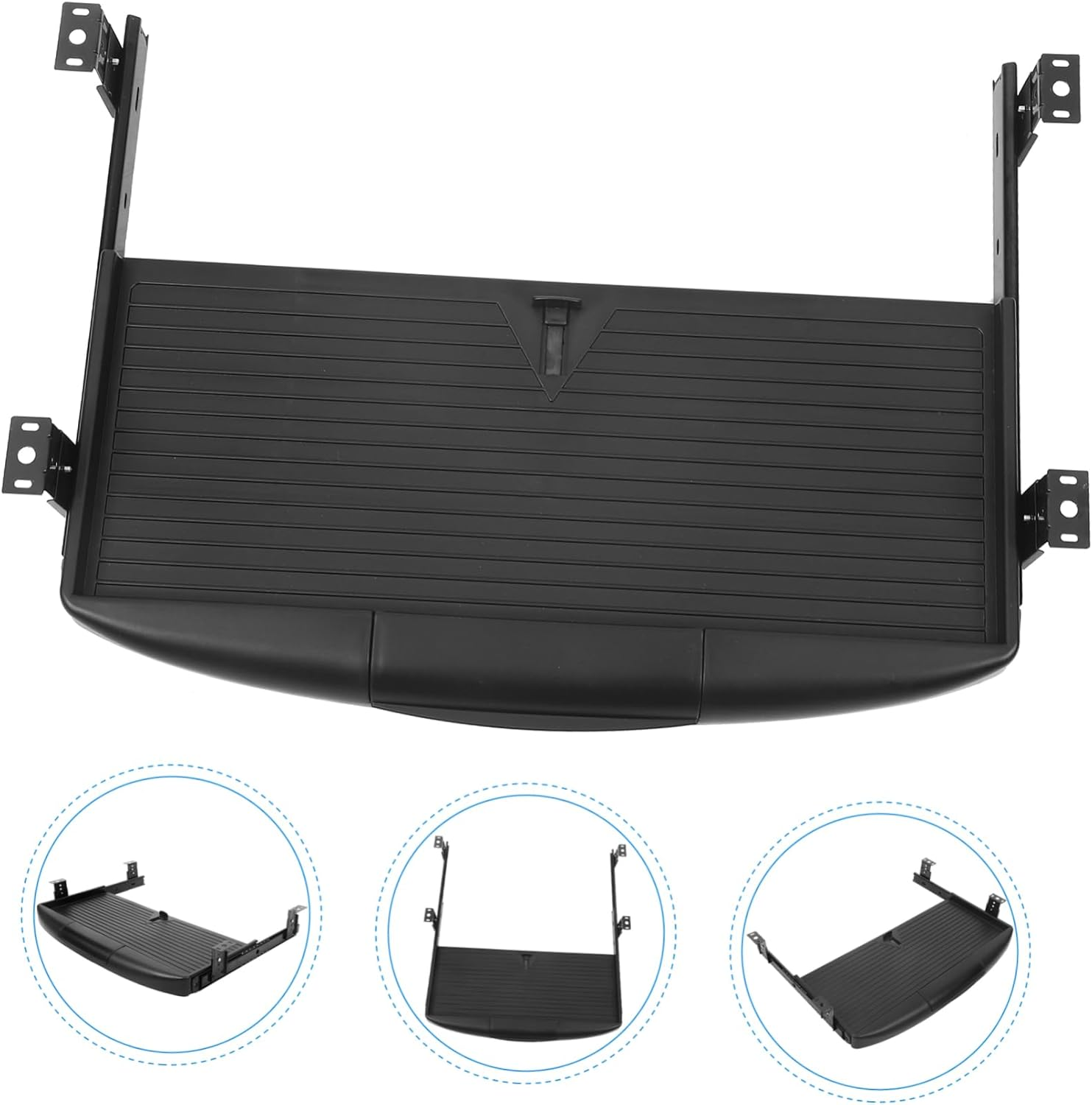 OSALADI Full Extension Keyboard Tray under Desk Multi-Purpose Drawer Style Keyboard Storage Tray with Guide Rails for Smooth Slide Out Desk Organizer for Typing and Computer Accessories image number 2