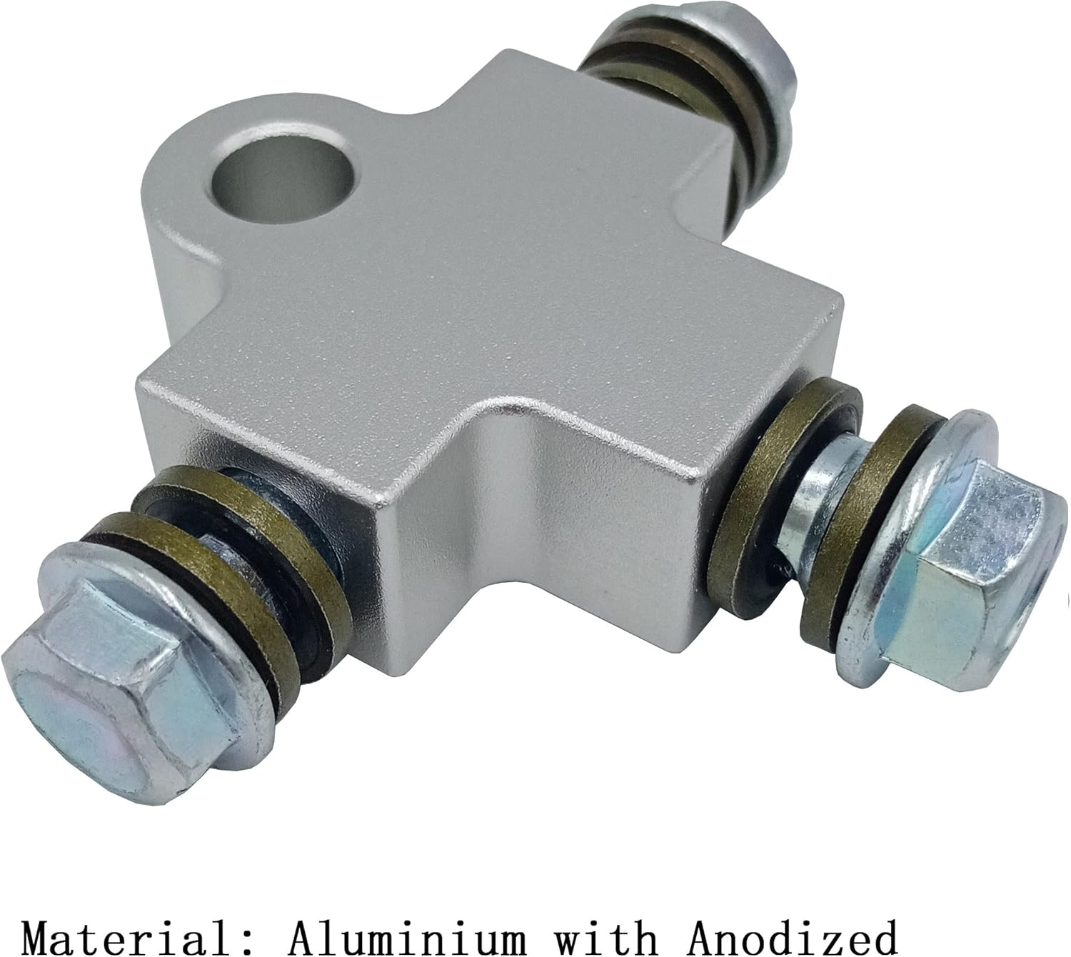 Motorcycle Brake Line Tee Hydraulic Hose Connector 3 Way Adapter Modification into Double Disc Brakes (Square Shape) image number 6