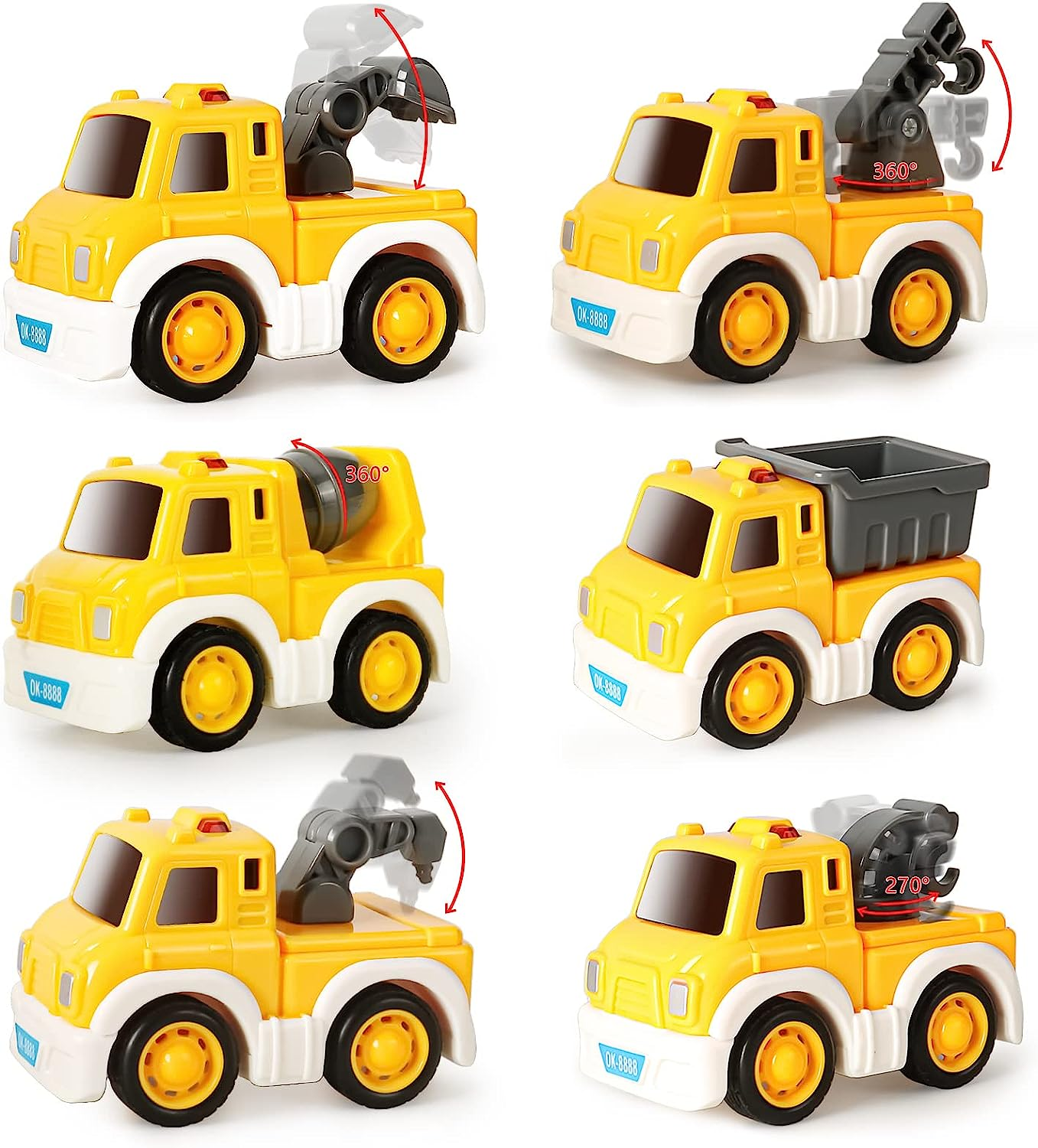 7-In-1 Construction Truck Toddel Toys Car for Boys Vehicle Car Construction Toys Car Carrier Vehicle Toy Set Kids Toys Gifts for Toddlers Boys Girls 3 4 5 6 7 8 9 10 + Year Old Birthday Christmas image number 2
