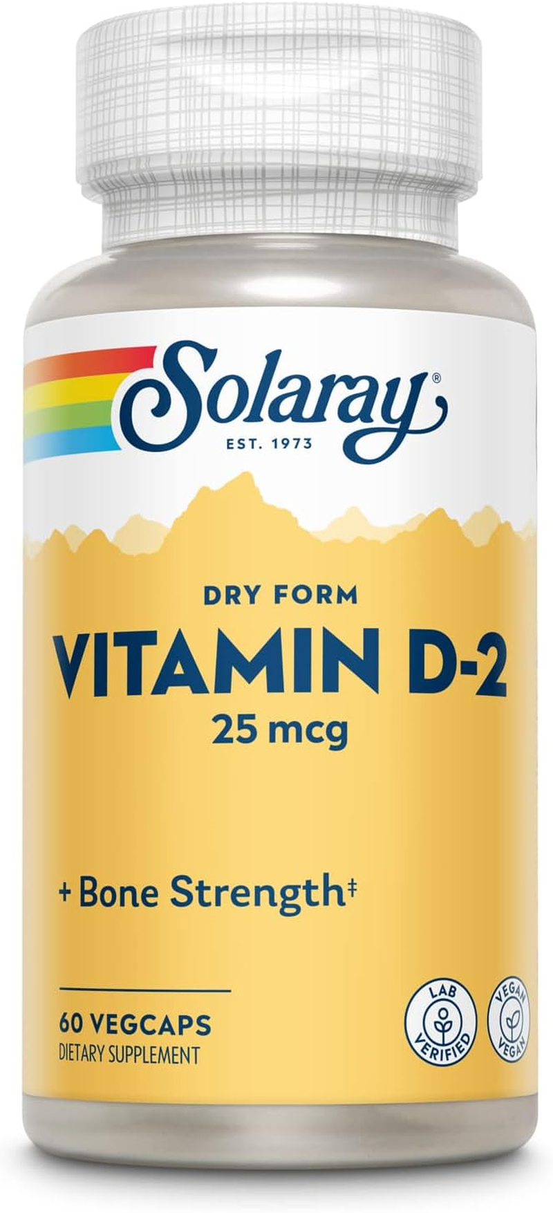 Solaray Dry Vitamin D 1000 IU Capsules, 60 Count