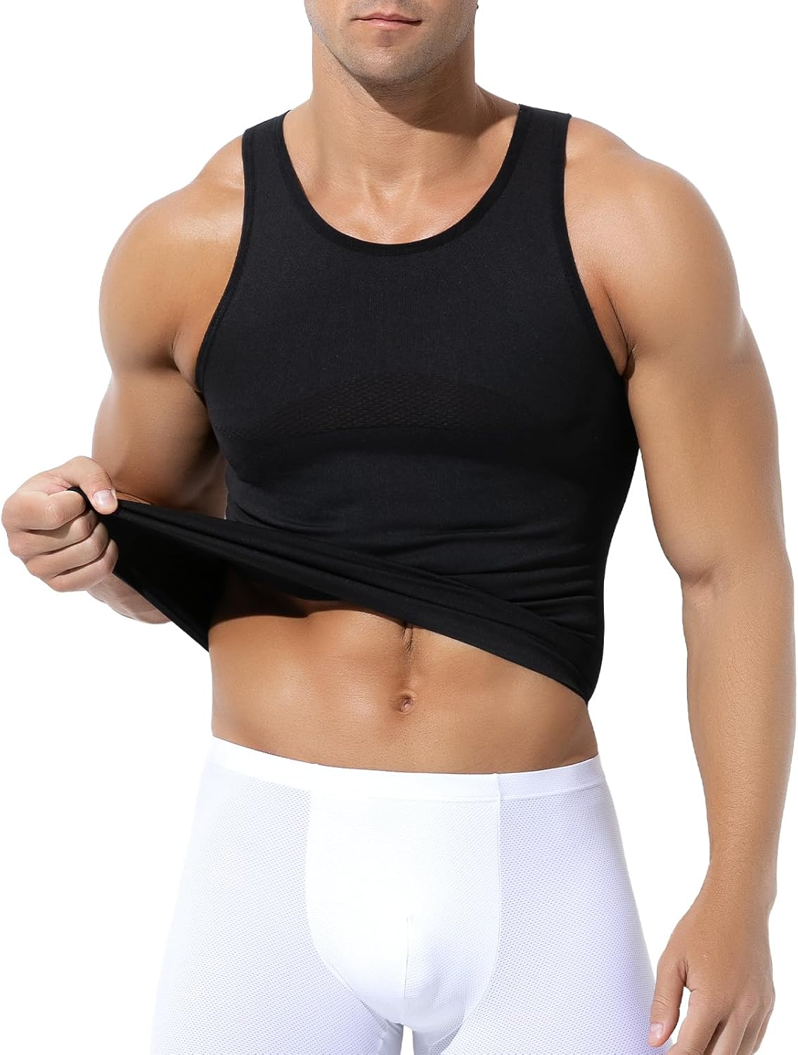 Casey Kevin Men'S Compression Tank Top Shirts Workout Undershirt Body Shaper Muscle Sleeveless Underwear Vests AK4309 1Pcs