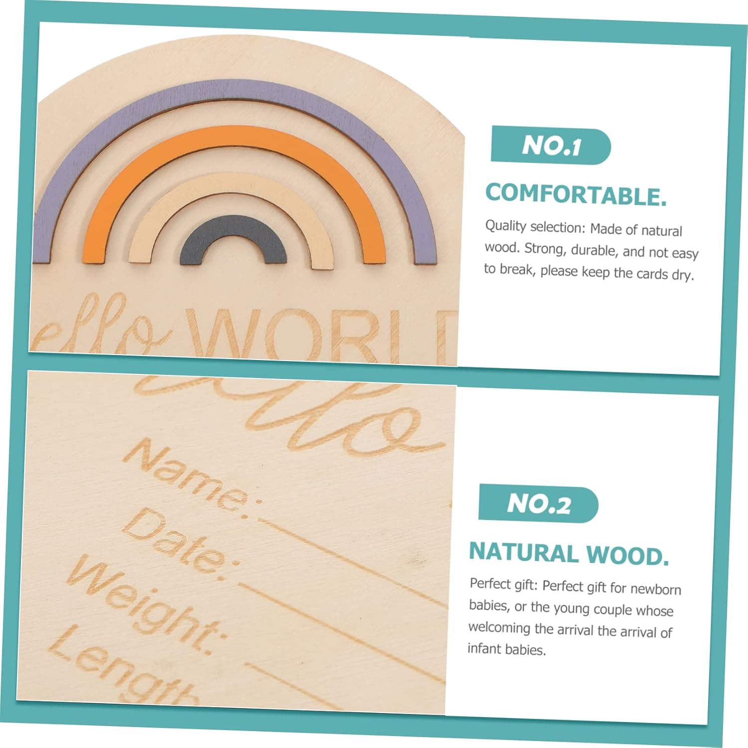 Wooden Baby Milestone Circle Cards 15X15Cm Natural Color Monthly Announcement Signs Newborn Nursery Photo Props for Infant Development