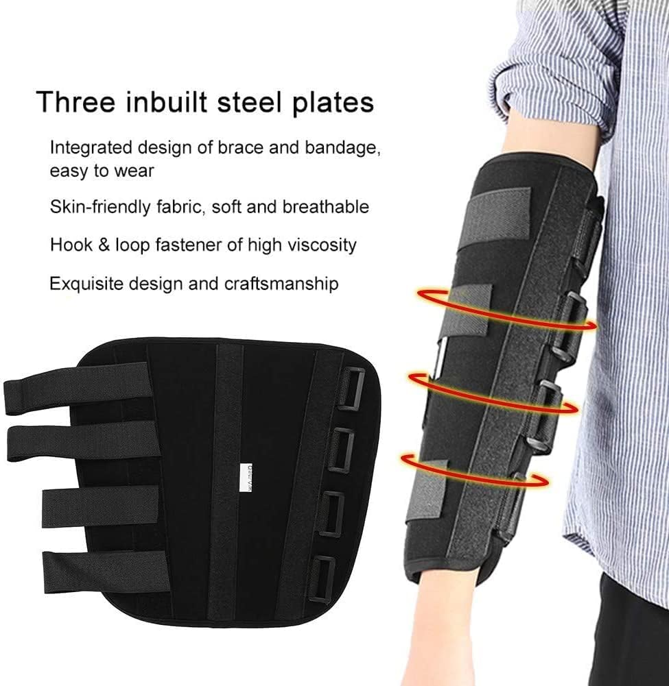 Night Elbow Sleep Support Breathable Splints for Cubital Tunnel,Elbow Brace, Syndrome,Tendonitis,Ulnar Nerve,Tennis,Fits for Men and Women (L) image number 1