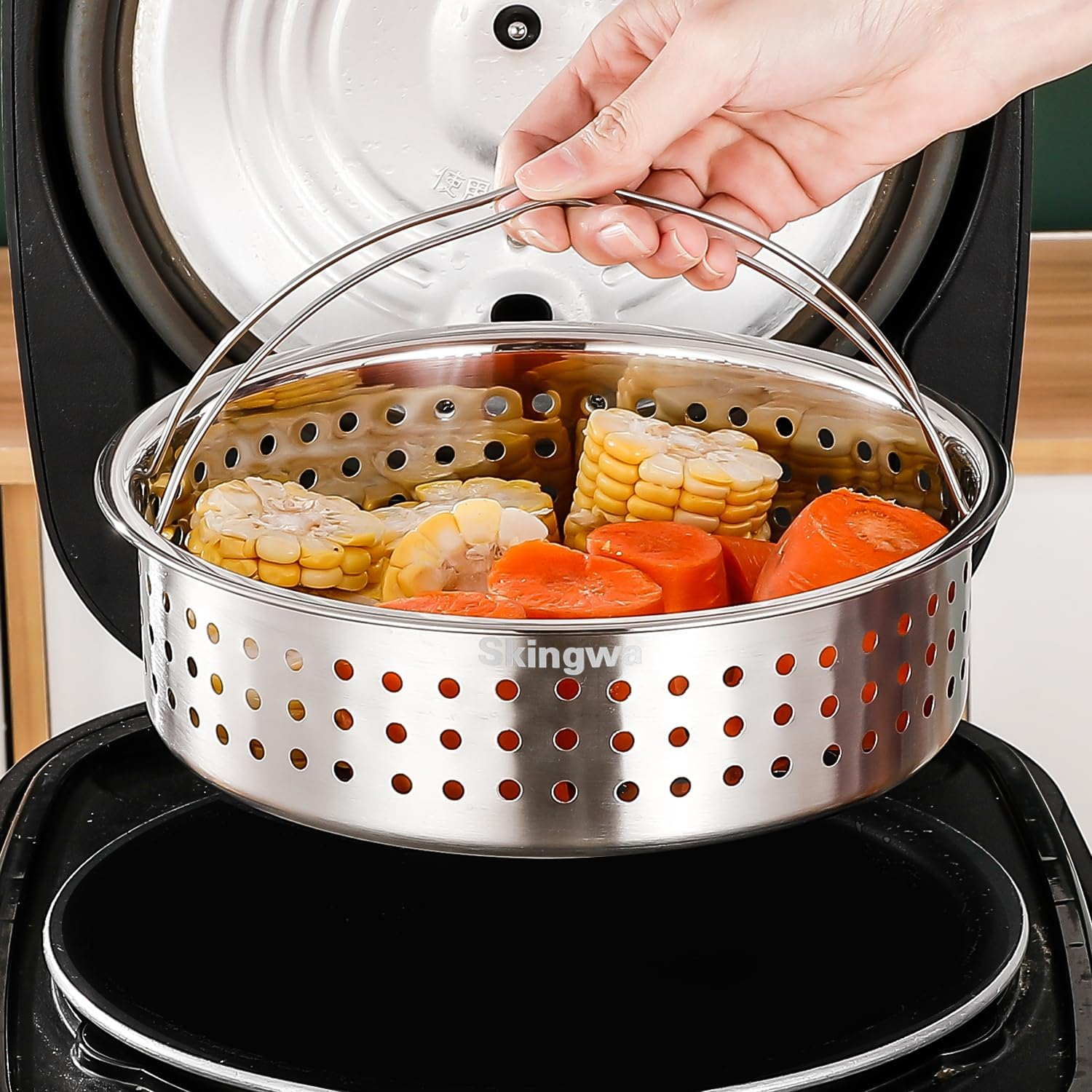 Steamer Basket,Steamer Basket Insert for 6,8 Pots (Big Hole) image number 3