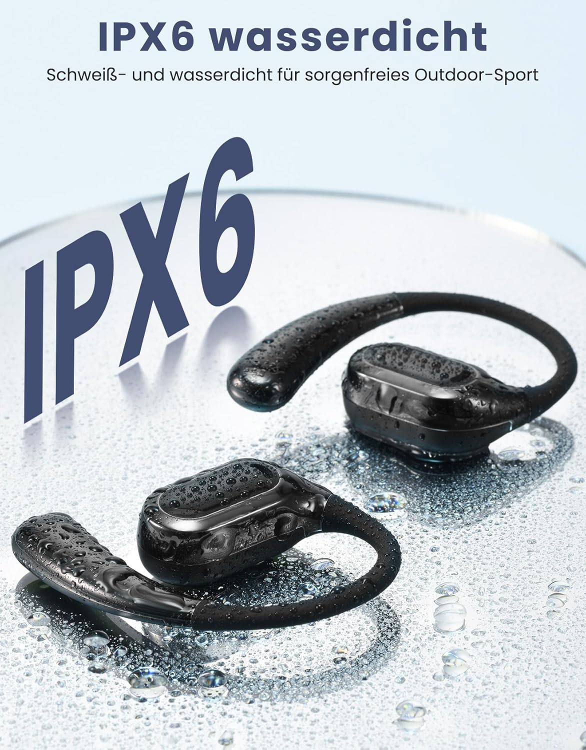 ZRUHIG Open Ear Bluetooth Headphones, 70 Hours Playback, Lightweight and Comfortable, Charging Case, Clear Calls, Secure Fit, Waterproof for Running and Workout image number 5