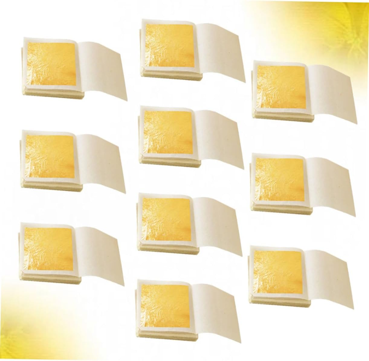 KONTONTY 10Pcs Edible Gold Foil Leaf for Cosmetic and Buddha Statue Decoration Brightening and Non Tarnishing Foil Paper for Beauty Applications image number 2