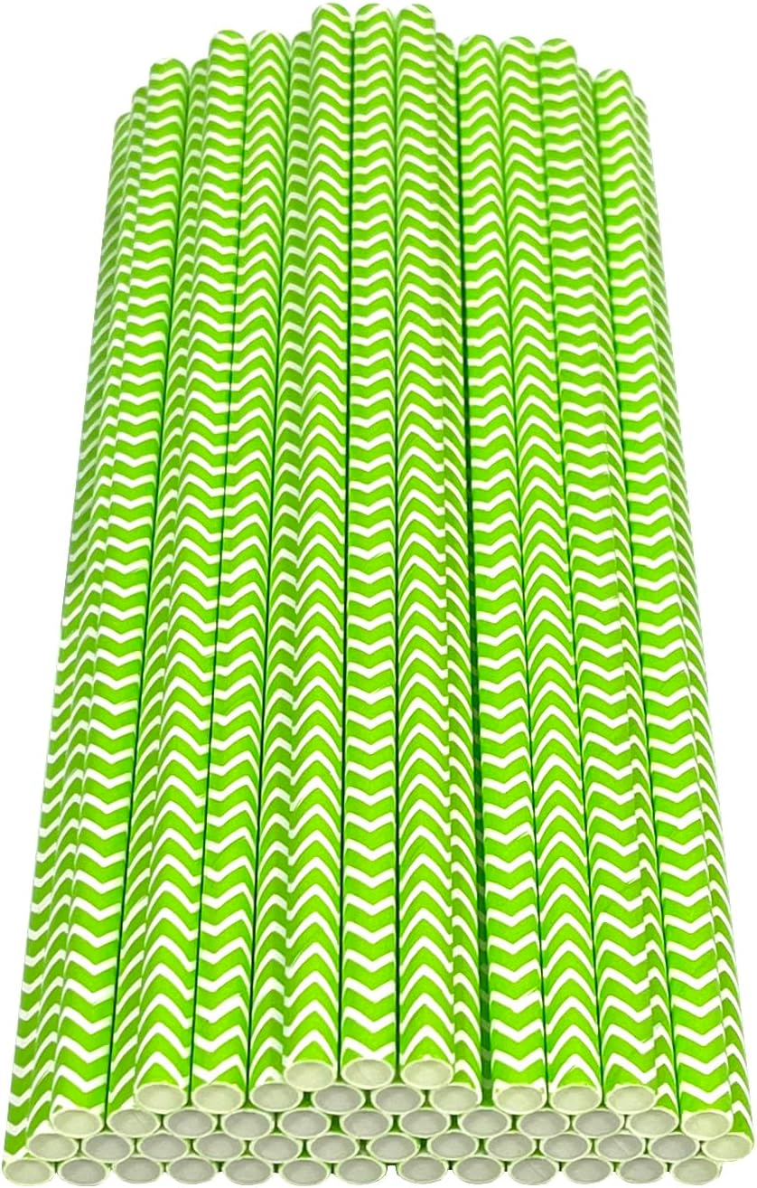 Haobase 50Pcs Paper Drinking Straws, Biodegradable Paper Straws for Drinking Cocktail, Coffee, Cold Drinks (Ripples Pattern) (Brown Ripples) - Brown Ripples image number 4