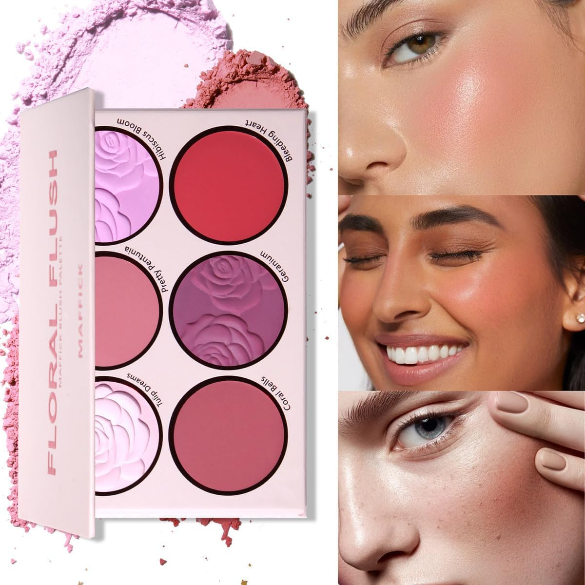 Maffick 6-Color Blush Palette,Eyeshadow Palette-Matte Pearl Finish for Diversified Vibrant Looks (01) image number 5