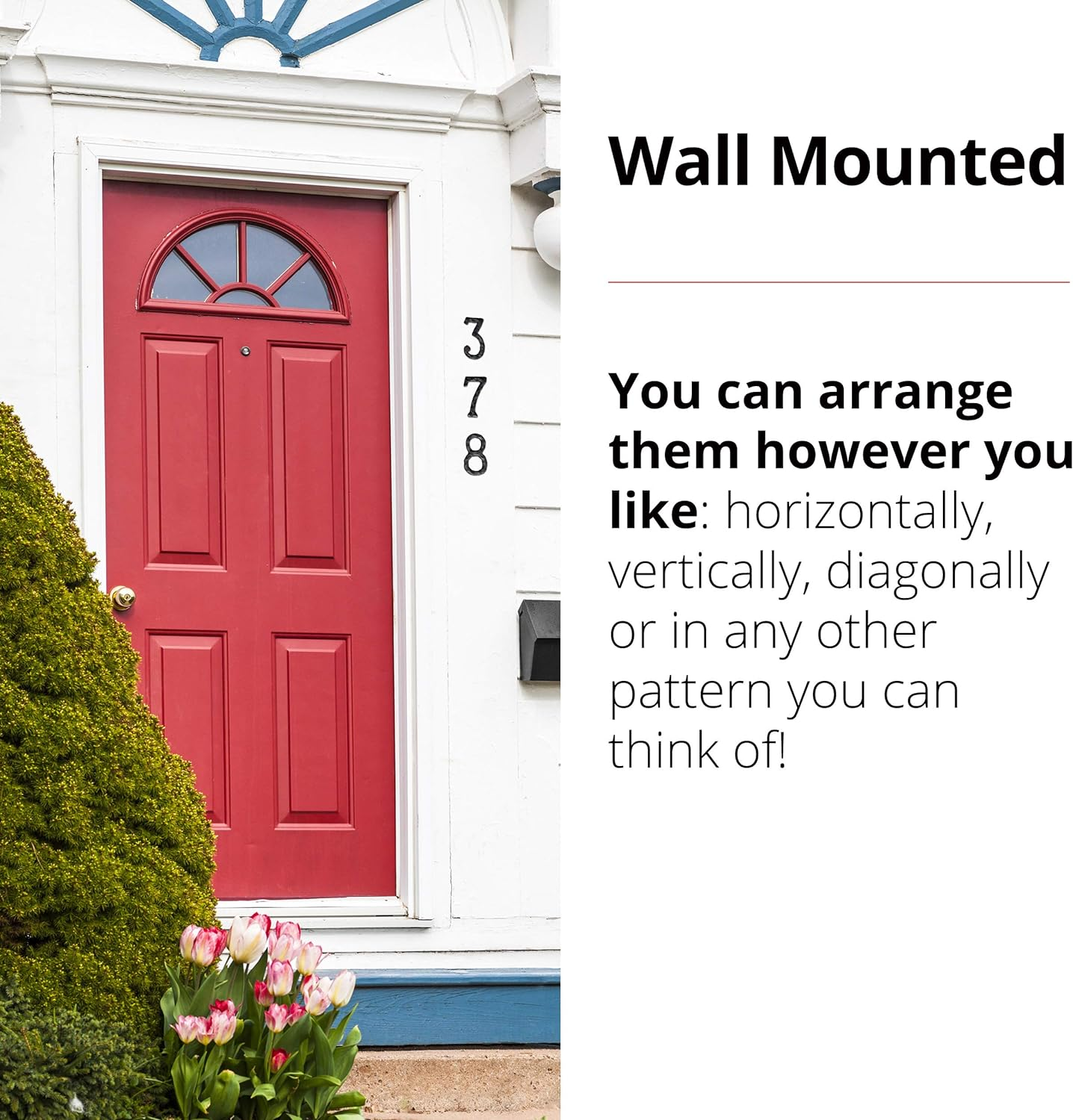 NACH House Numbers, 5.5 Inch Black Address Number 9 for outside - Rustic with Mounting Hardware image number 4