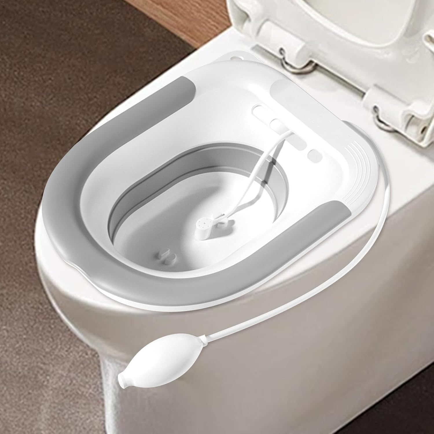 Bmucp Folding Toilet Seat Bath, Folding Seat Bathtub for Toilet - Portable Ergonomic Washbasin Bathtub Sit Bust Toilet, North Squat Bath Soak Sitz Bath Washbasin Hemorrhoid Patient Care Postpartum - Purple image number 7