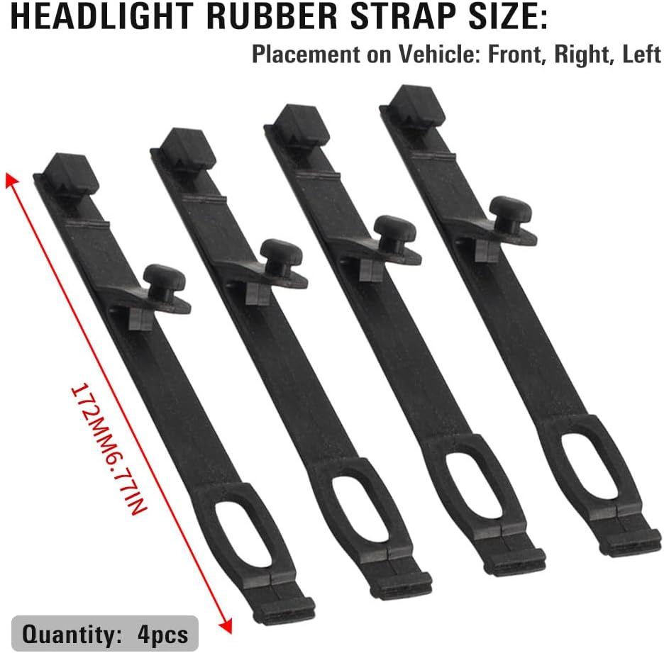 Newsmarts Motorcycle Black Headlight Fairing Rubber Straps Dirt Bike Headlamp Fix Brackets Strap Universal All Dual Sport Motorcycles Dirt Bikes Naked Motor image number 1