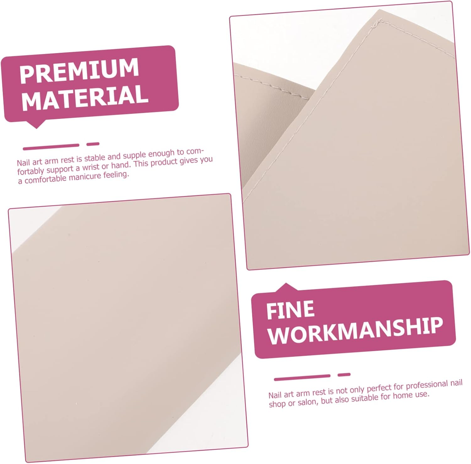 Nail Art Hand Cushion and Table Mat Set 2Pcs Soft Arm Rest for Nails Manicure Salon Accessory in Milk Coffee Color image number 3