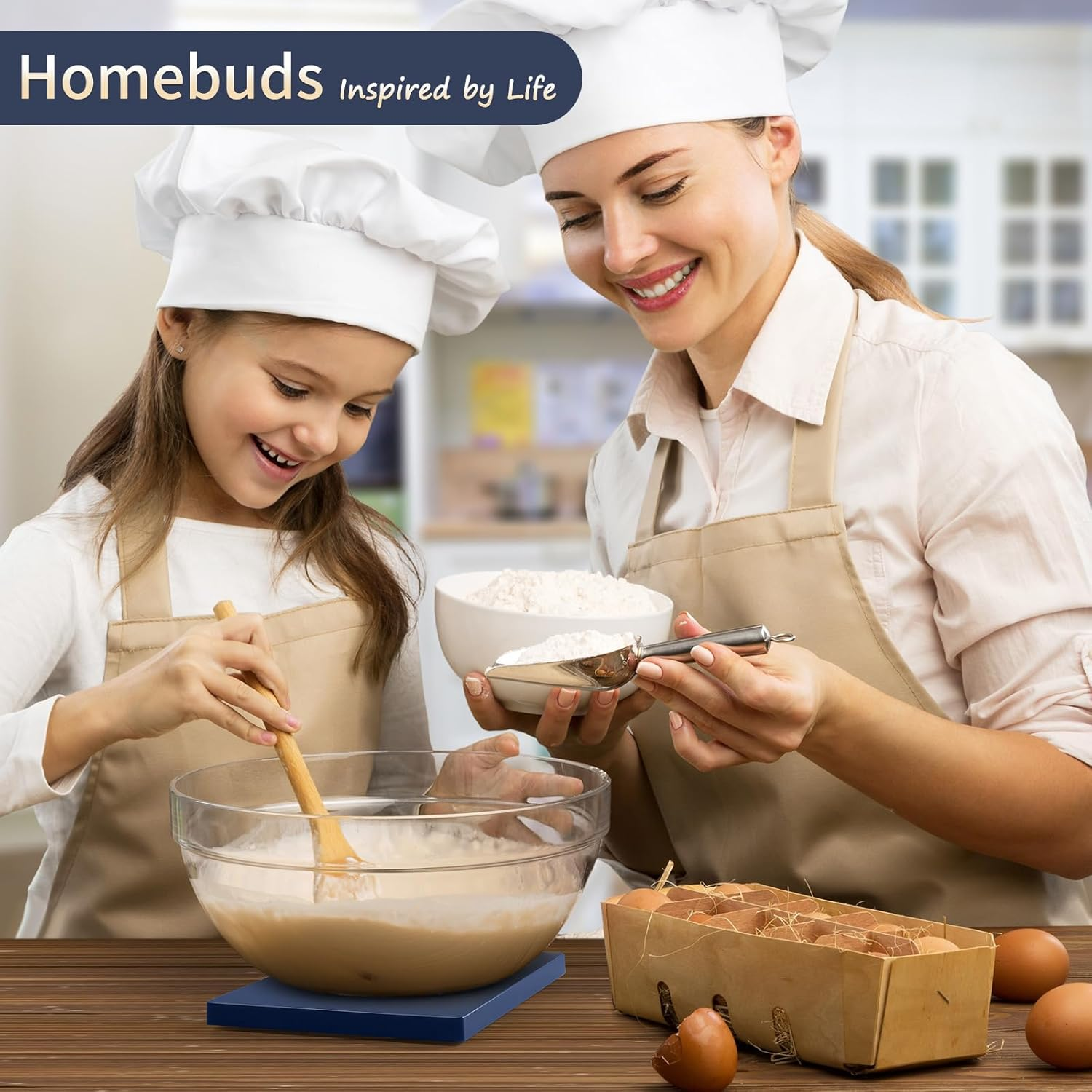 Homebuds 22Lb Digital Kitchen Scales in 1G, High Precision Assured by Scales Kitchen Professional Factory since 2001, Food Scales for Cooking and Baking, LED, 3*AAA Batteries Included, Blue image number 4