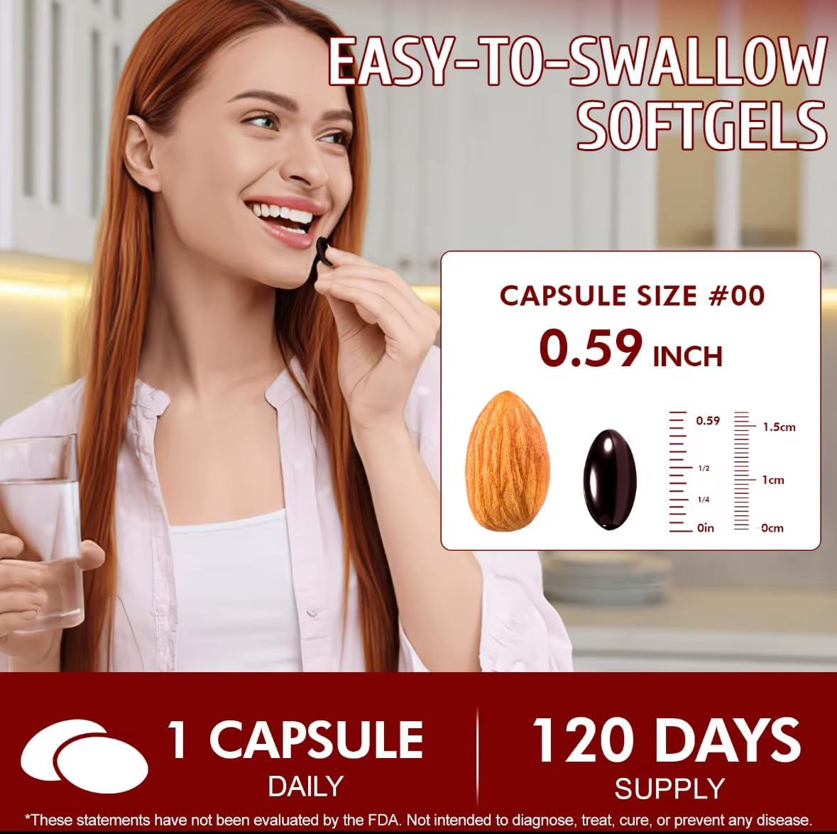 Astaxanthin 12 Mg Softgels &ndash; High-Strength Antioxidant from Microalgae (Haematococcus Pluvialis) &ndash; Vegan, Non-Gmo, Gluten-Free Formula &ndash; 120 Softgels Dietary Supplement image number 5