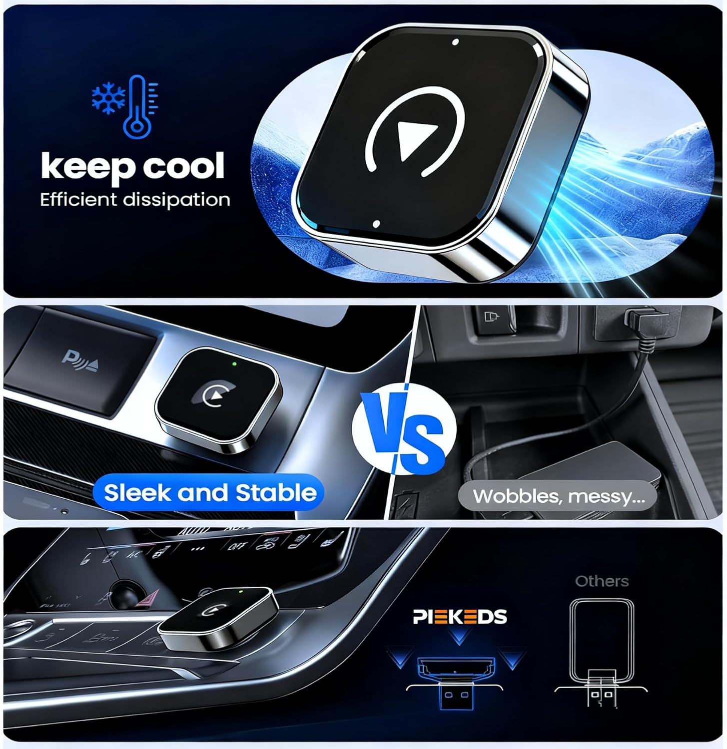 Wireless Carplay Adapter 2025 Upgrade Wired to Wireless, Mini USB Design for Cars with Built-In Wired Apple Carplay Plug and Play Stable Connection Car Play for Iphone 6+, Android 11+ (2017+ Cars)-Ash image number 6