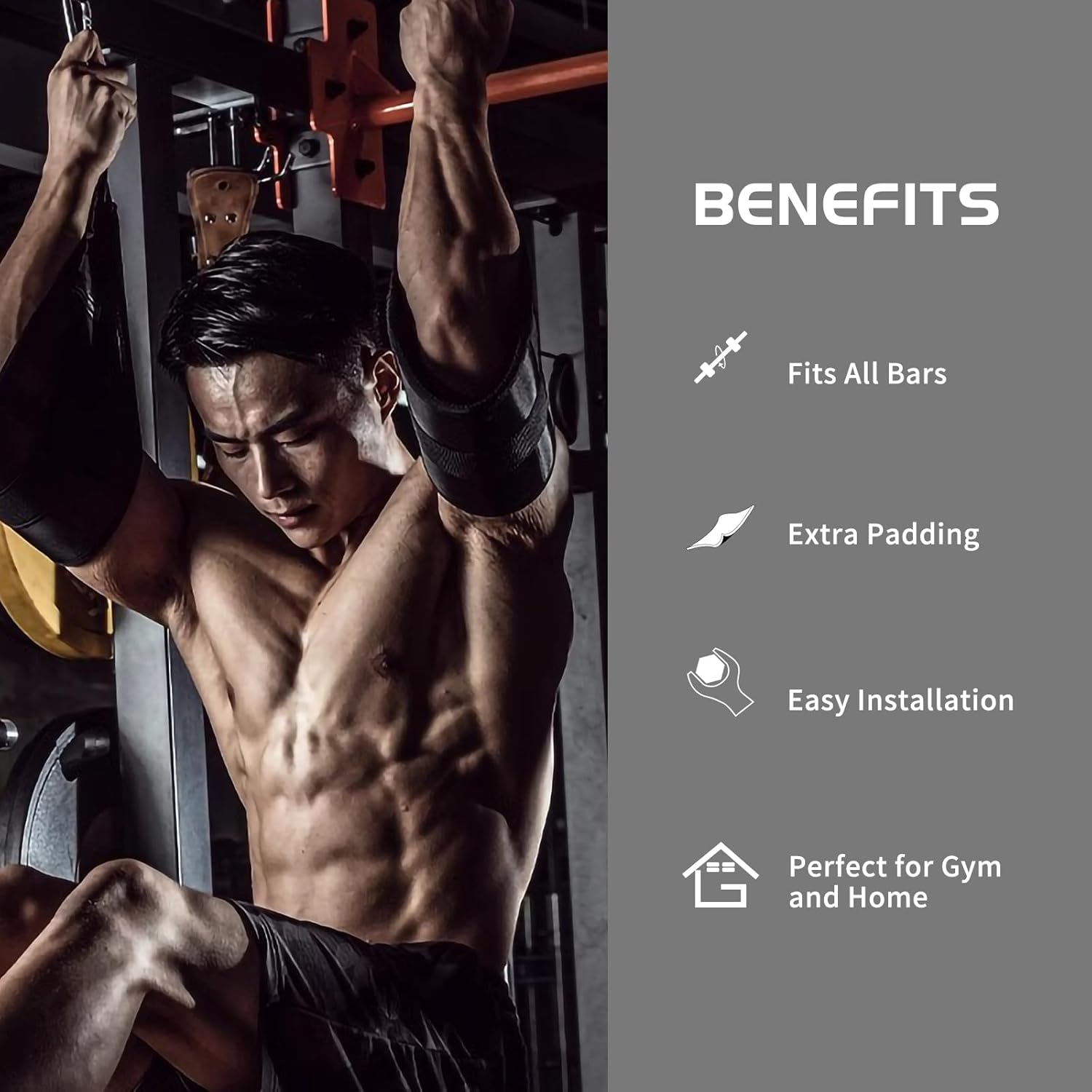 Hanging Ab Straps for Pull up Bar: Gym Ab Sling Straps for Arm Pull up Workout Support for Training Knee and Leg Raises image number 1