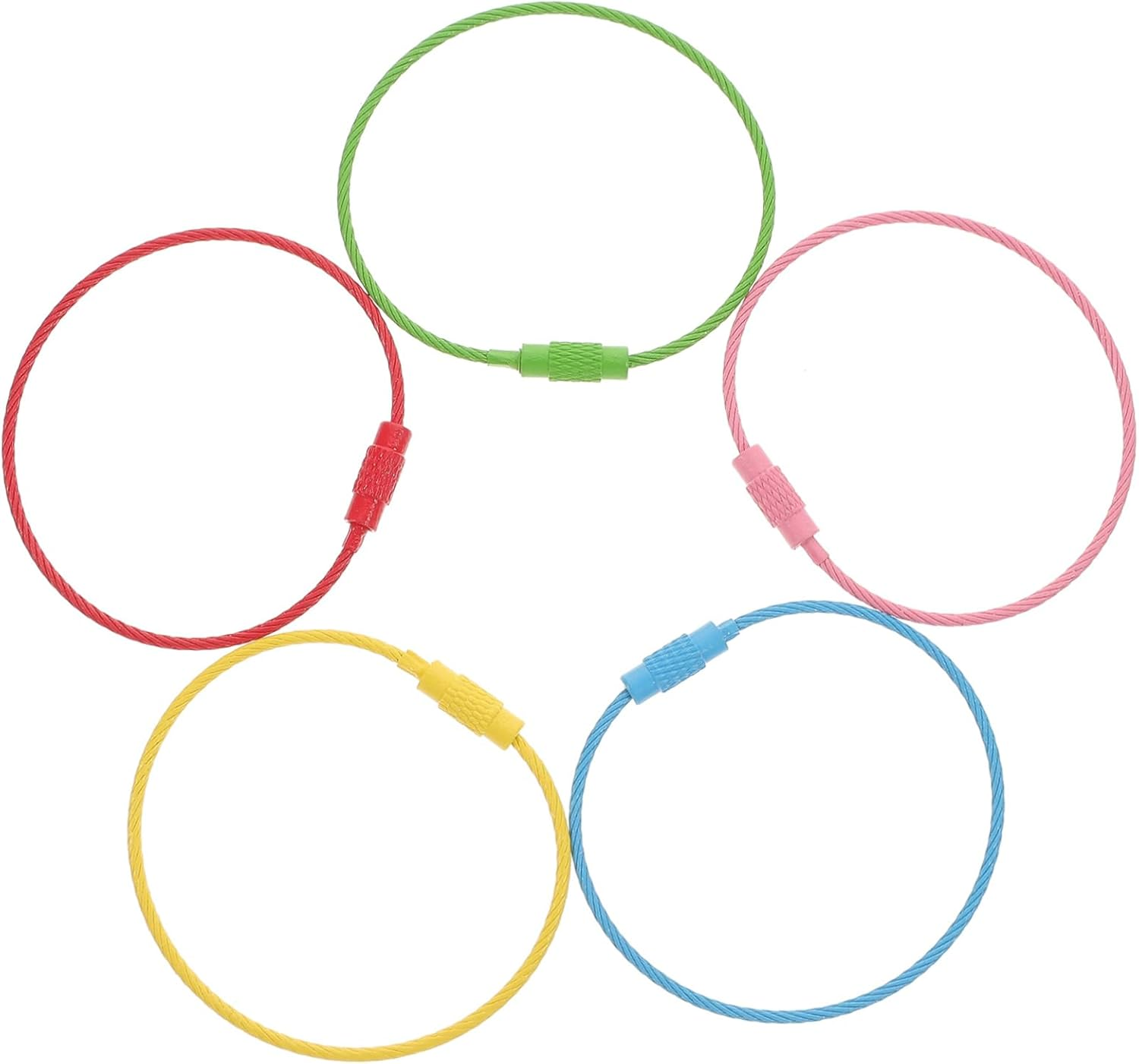 BELLIFFY 20Pcs Keychain Cable Rings Keyring Keepers Accessory Lightweight Stainless Wire Keychain Ring for Cruise Luggage Tags Random Color image number 4