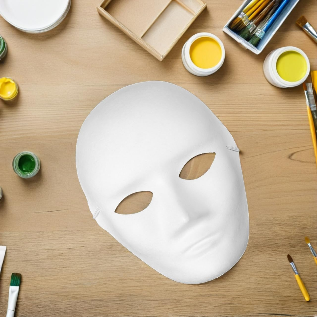 PACKOVE 5Pcs White Craft Masks for Boy Girl Paintable Blank Masquerade Masks for Creative Fun Comfortable and Lightweight Design for Parties Group Activities and Artistic Expression image number 5