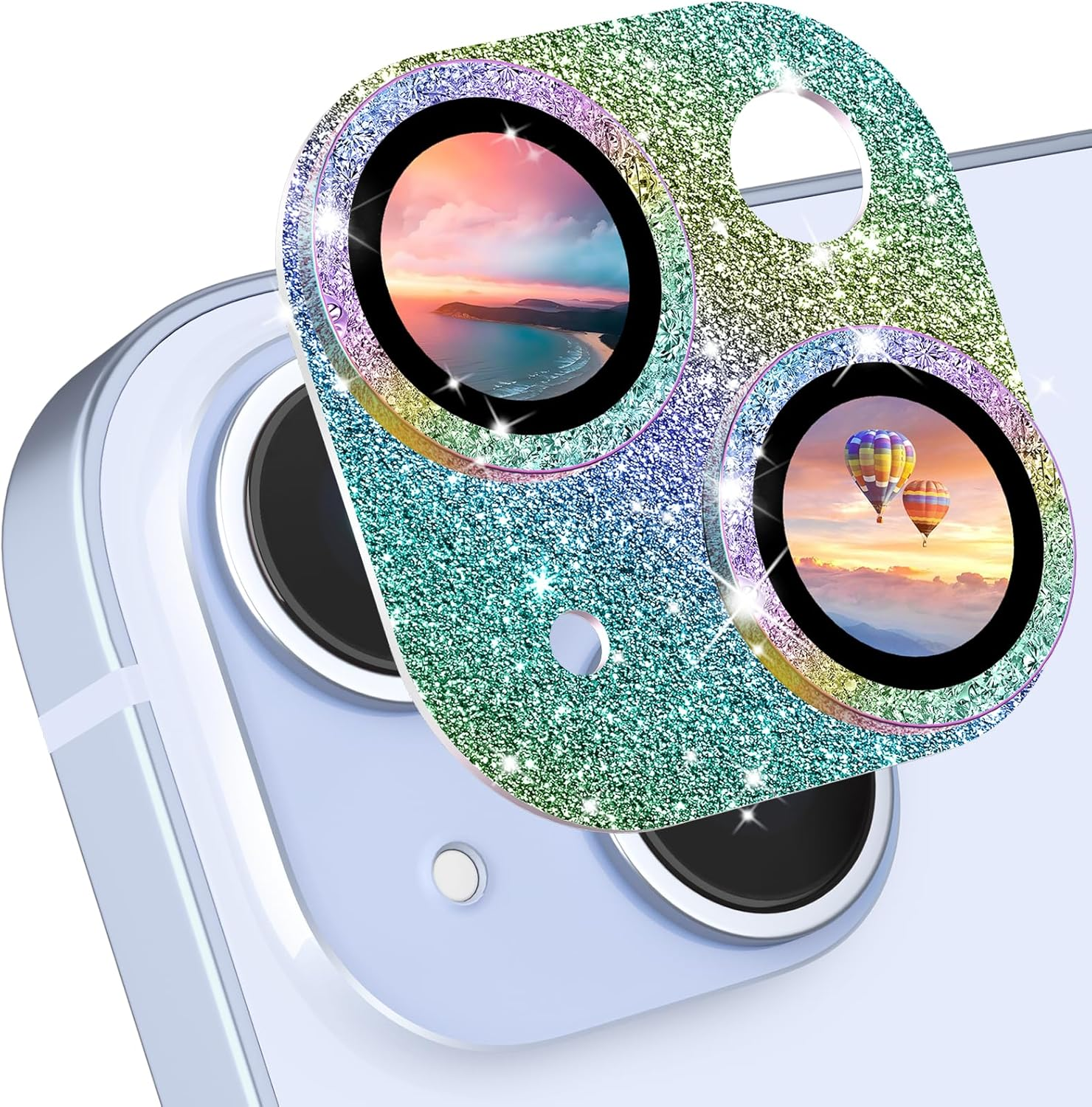 Cloudvalley for Iphone 15/ Iphone 15 plus Camera Lens Protector, HD Tempered Metal Matte Glass Anti-Scratch, Case Friendly Full Screen Cover Film Accessories, Glitterpink