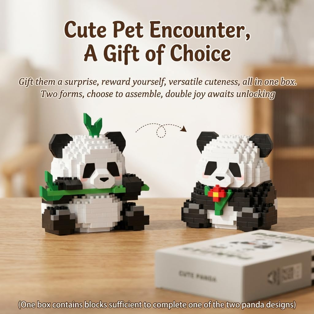 QMEAKMONY Mini Building Blocks Panda Sets Cute Micro Mini Panda Building Bricks for Adults Micro Nano Bricks Perfect Party Favors for Teenagers. (337 PCS) image number 1