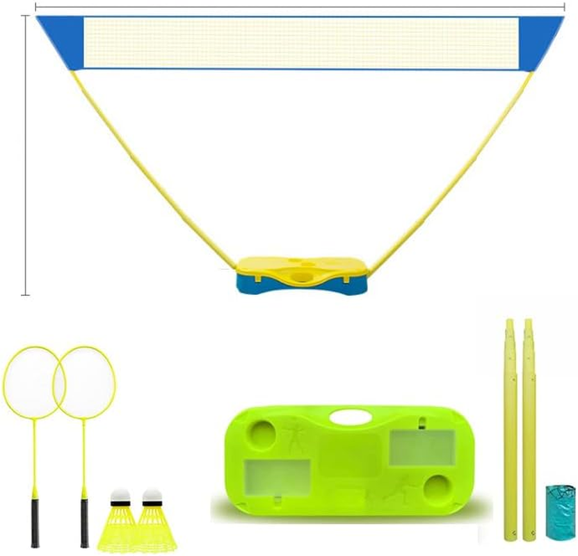 Portable Badminton Net Set,Folding Volleyball Net,2Professional Badminton Racket,2 Shuttlecocks,Family Game,Backyard Sports image number 4