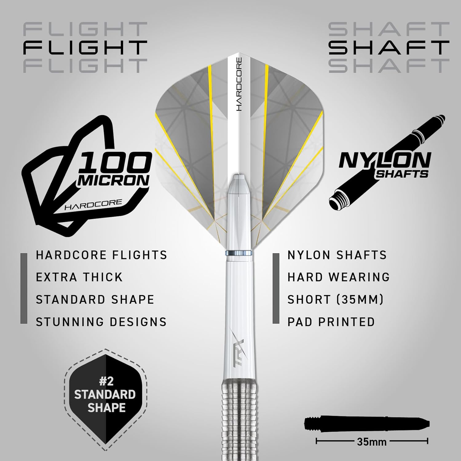 RED DRAGON Darts - Seren Pure 1 22G - 90% Tungsten Professional Steel Tip Dart Set with Dart Flights and Dart Shafts image number 1