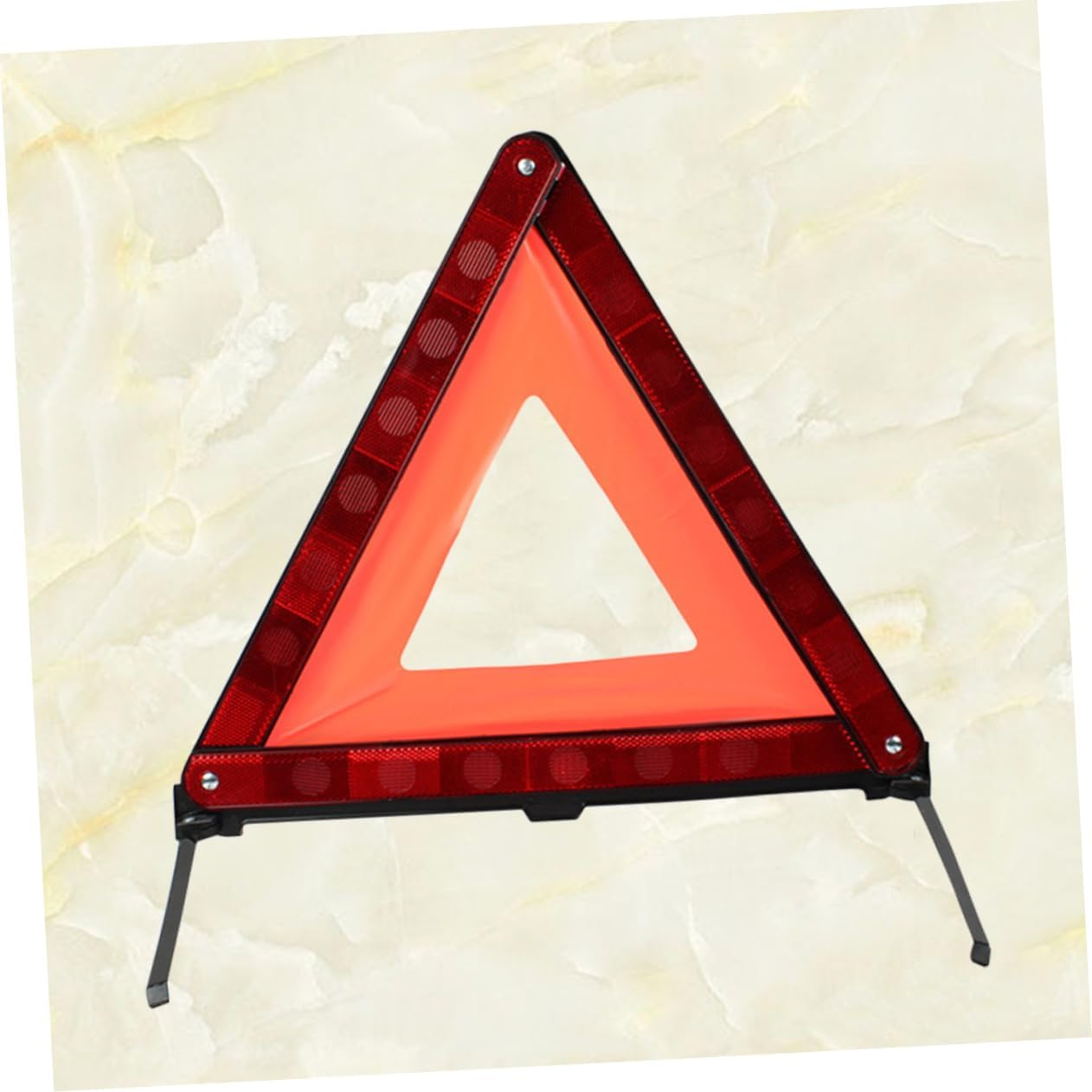 NOLITOY Red Reflective Roadside Warning Sign Triangle with Weighted Base for Vehicle Emergency Safety Stable Design for Cars Trucks Suvs and Motorcycles image number 4