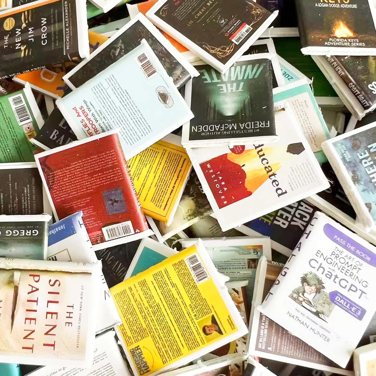 200 PCS Book Miniatures Set, Mini Books for Anxiety Bookshelf, Dollhouse Decor, DIY Crafting, Accessories Mini Miniatures Books image number 2