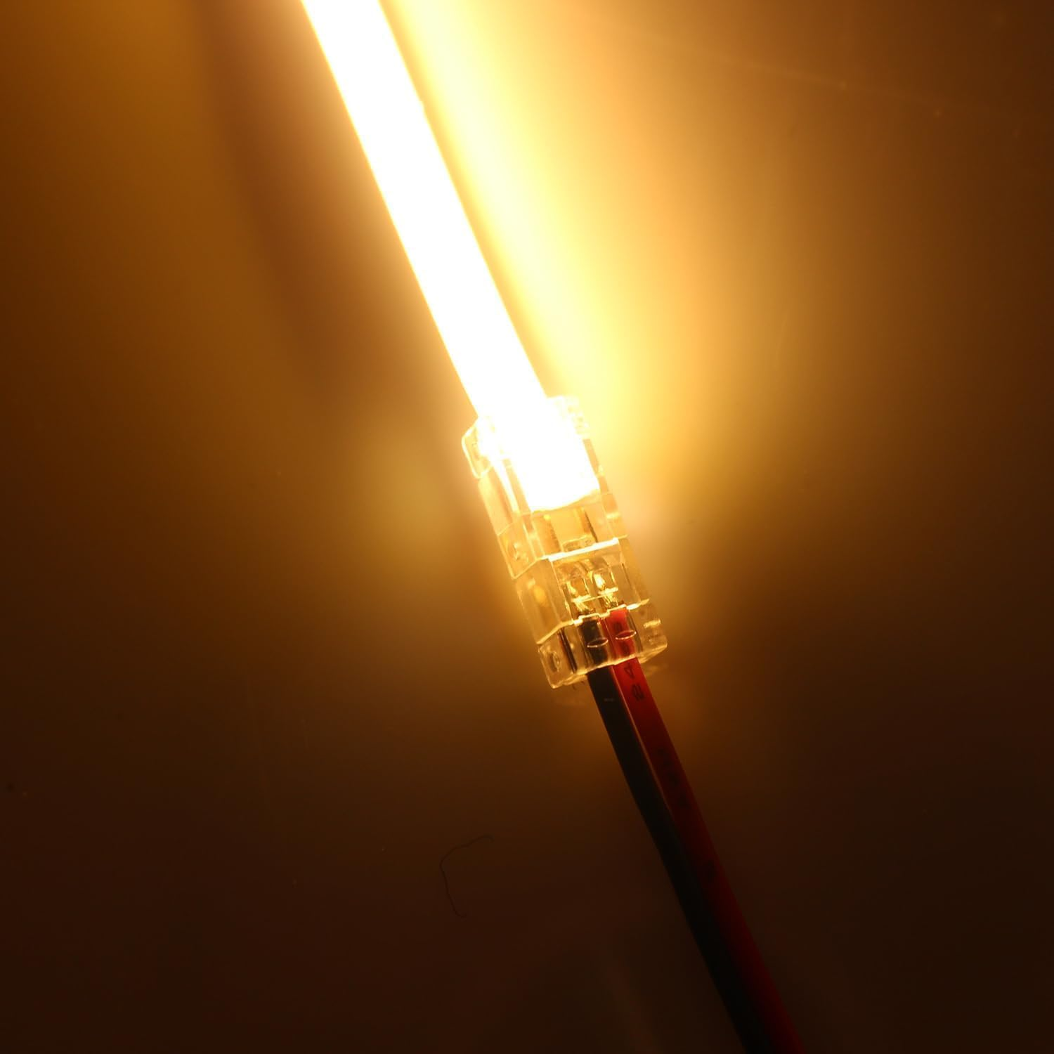 Amefil 2 Pin 5Mm LED COB Ribbon Connector Kit Single Extension with Seamless Connector 5PCS and COB Dual Extension 5PCS