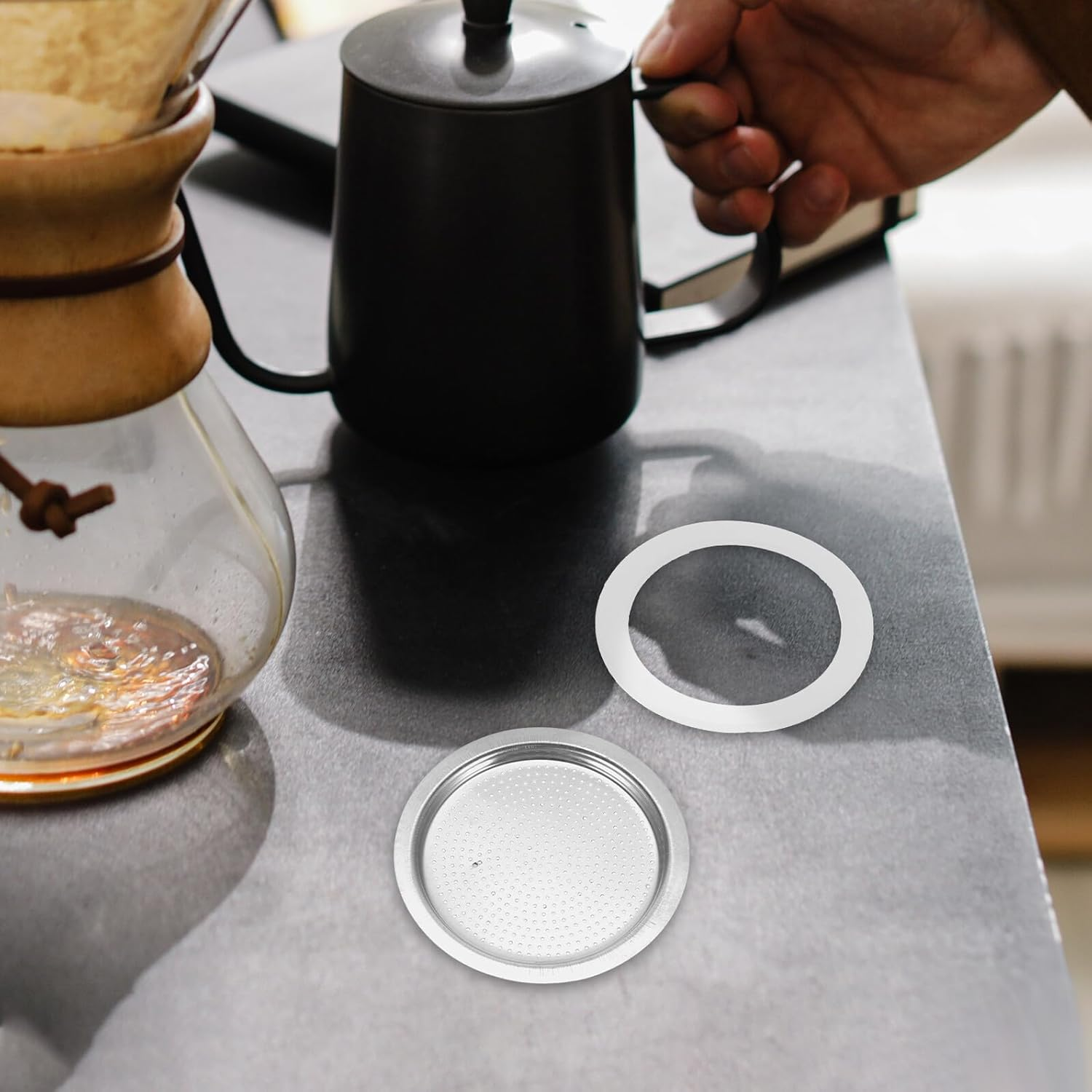 TOPPERFUN Replacement Silicone Gasket Seal for Espresso Mug Lid Food Safe Fit for Coffee Pot Sealing Ring image number 3