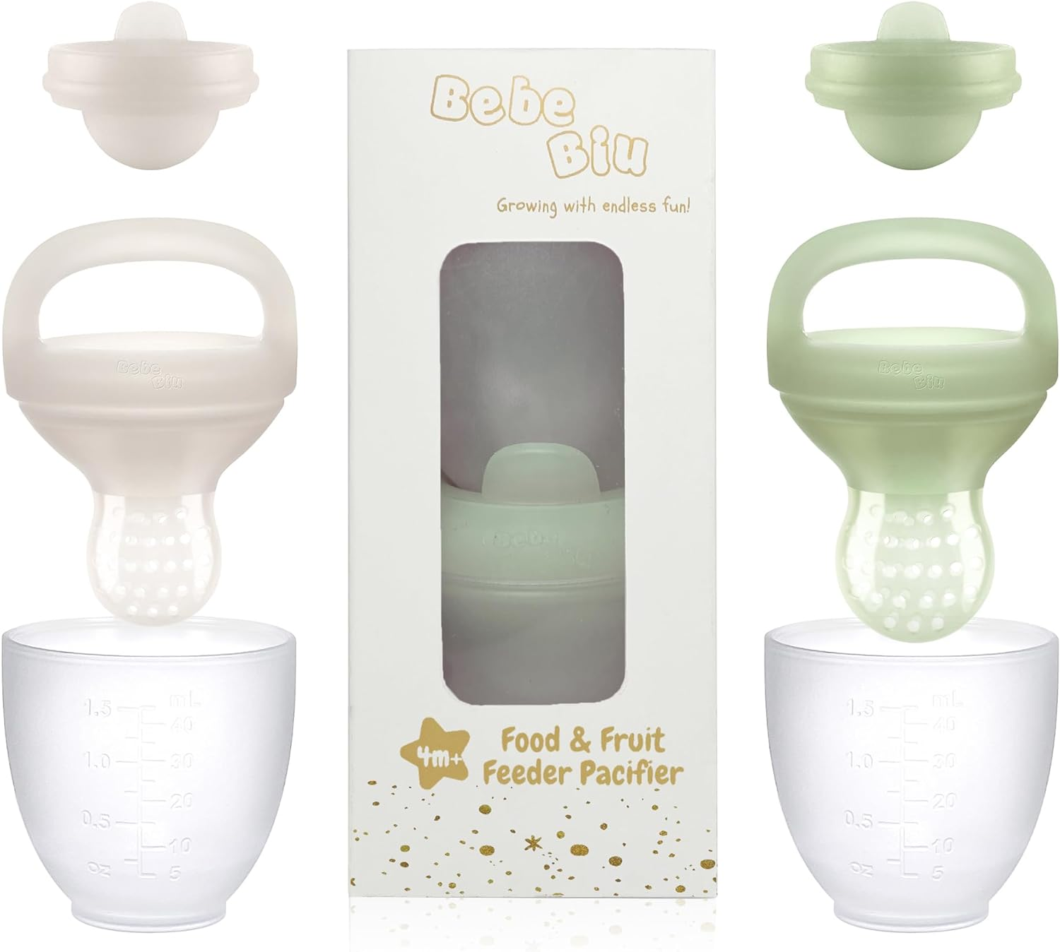 Baby Fruit Feeder Baby Fresh Food Feeder Pacifier - 2 Packs Silicone Fruit Feeder BPA Free image number 5