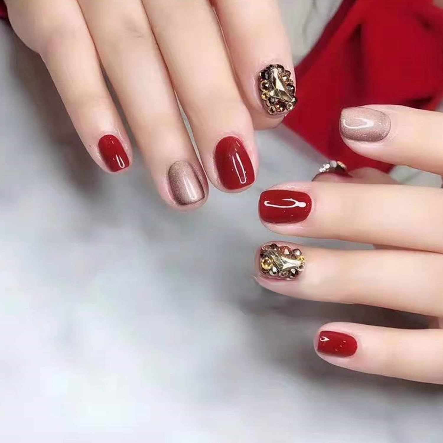 1 Box Nail Art Rhinestone Flat-Back Rhinestone Super DIY Champagne Flash Nail Decoration Square Crystal image number 2